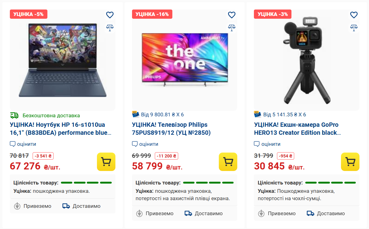 Найдорожчі уцінені товари в Епіцентр Житомир